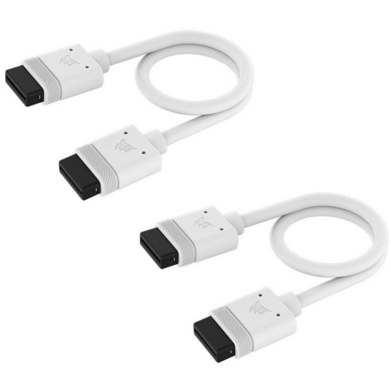 Corsair iCUE LINK Cable 2x 200mm con Conectores Rectos Blanco