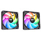 Thermaltake CT140 ARGB Sync PC Pack de 2 Ventiladores 140mm Negro
