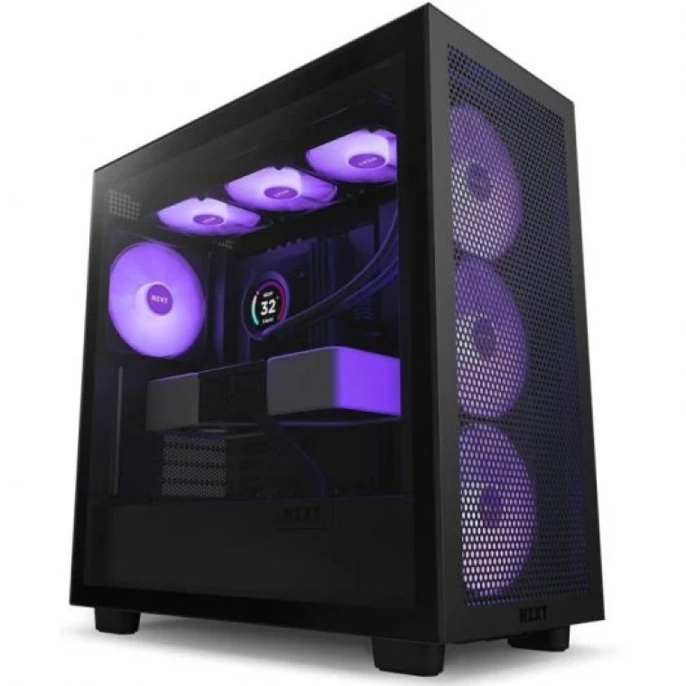 NZXT H7 Flow RGB Midi Tower Cristal Templado USB-C Negro