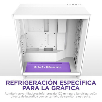 Torre PC NZXT H7 Flow 2024 Cristal Templado USB 3.2 Blanca