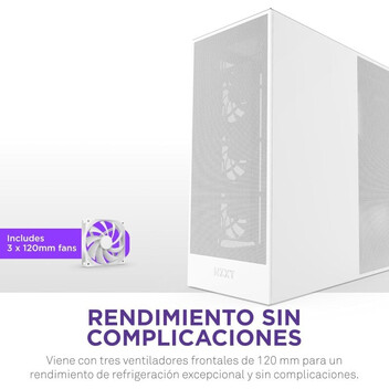 Torre PC NZXT H7 Flow 2024 Cristal Templado USB 3.2 Blanca