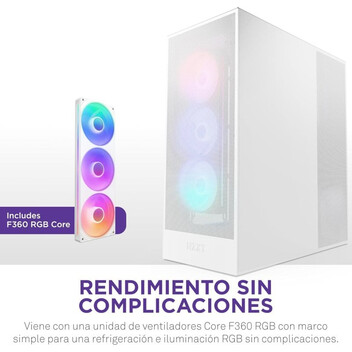 Torre PC NZXT H7 Flow RGB 2024 Cristal Templado USB 3.2 Blanco