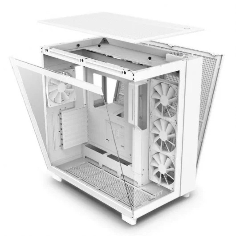 NZXT H9 Flow Mid Tower Cristal Templado USB 3.2 Blanca