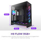 Torre PC Caja NZXT H9 Flow RGB+ Negro Vidrio Templado ATX EATX mATX Mini-ITX Iluminación Multi