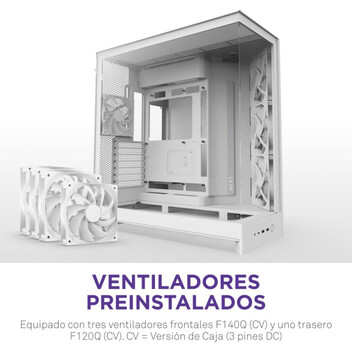 Torre PC Torre NZXT H9 Flow Blanco Ventana Templada ATX EATX mATX Mini-ITX 4 Ventiladores Vidrio Tem Torre PC Torre NZXT H9 Flow Blanco Ventana Templada ATX EATX mATX Mini-ITX 4 Ventiladores Vidrio Tem