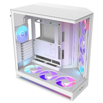 Torre PC Torre NZXT H9 Flow RGB+ Blanco ATX/EATX Vidrio Templado RGB Midi Tower Torre PC Torre NZXT H9 Flow RGB+ Blanco ATX/EATX Vidrio Templado RGB Midi Tower