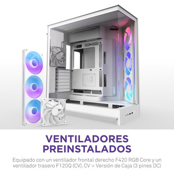 Torre PC Caja NZXT H9 Flow RGB Blanco 3x140mm RGB Torre PC Caja NZXT H9 Flow RGB Blanco 3x140mm RGB