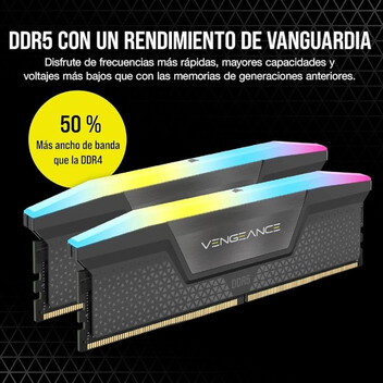 Memoria RAM Corsair Vengeance RGB DDR5 6400MHz 32GB 2x16GB CL32 Memoria Dual AMD EXPO e Intel XMP