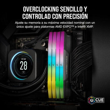 Memoria RAM Corsair Vengeance RGB DDR5 6400MHz 32GB 2x16GB CL32 Memoria Dual AMD EXPO e Intel XMP