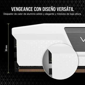 Corsair Vengeance DDR5 6400MHz PC5-51200 32GB 2x16GB CL32 Blanco Corsair Vengeance DDR5 6400MHz PC5-51200 32GB 2x16GB CL32 Blanco