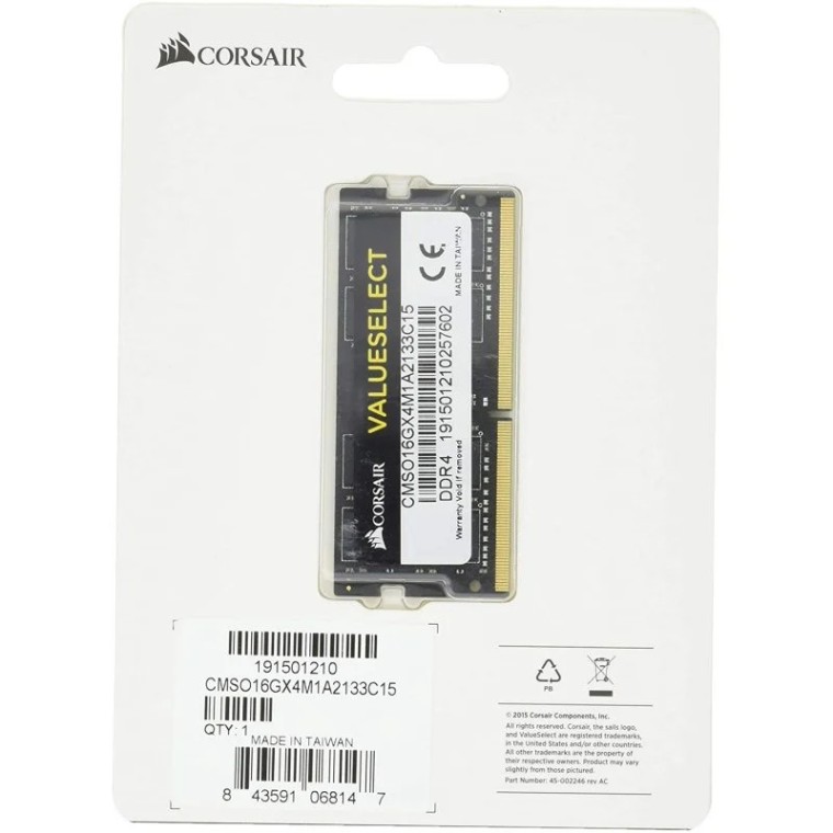 Corsair ValueSelect SO-DIMM DDR4 2133MHz PC4-17000 16GB CL15