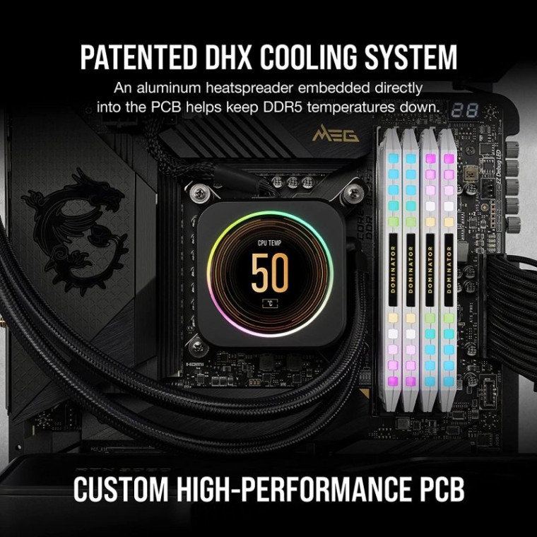 Corsair Dominator Platinum RGB DDR5 5200MHz 32GB 2x16GB CL40 Blanca