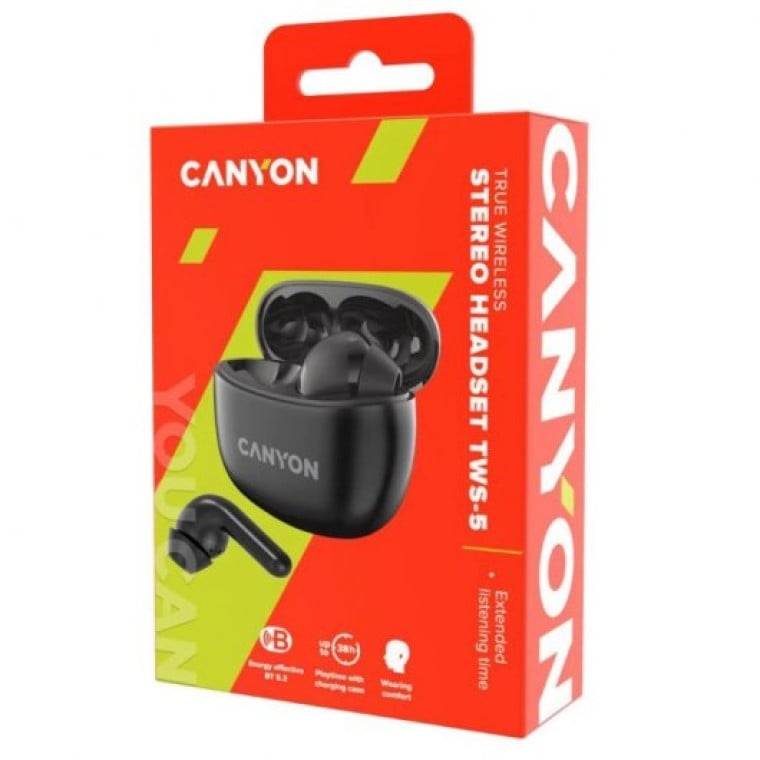 Canyon TWS-5 Auriculares Estéreo Inalámbricos Negros