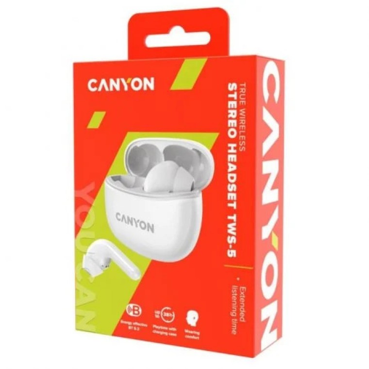 Canyon TWS-5 Auriculares Estéreo Inalámbricos Blancos