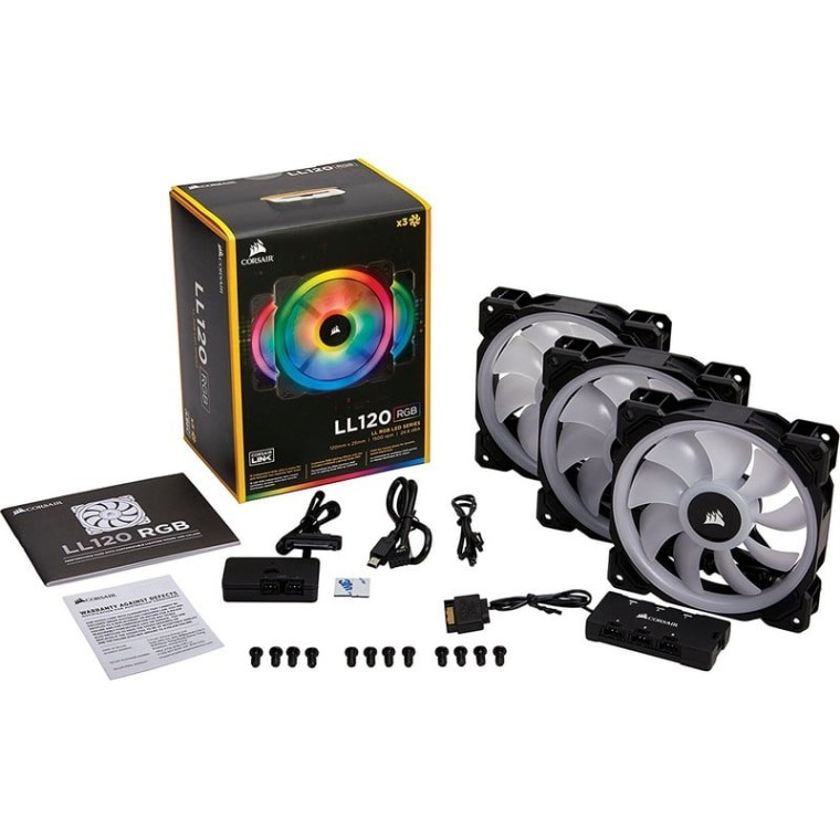 Corsair LL120 RGB Pack 3 Ventiladores 120mm con Lightning Node Pro