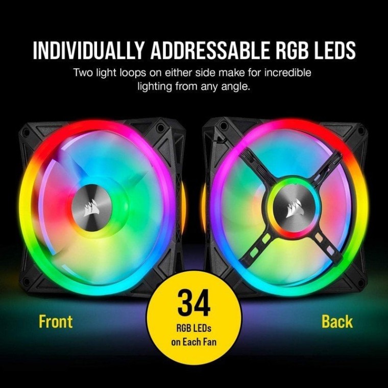 Corsair iCUE QL120 RGB PWM Single Pack Negro 120 mm