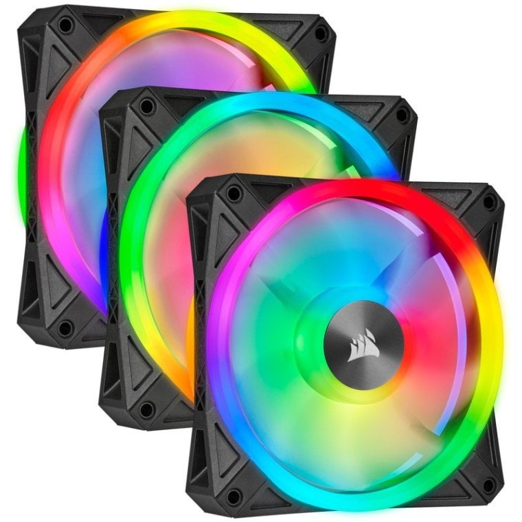 Corsair iCUE QL120 RGB Pack de Tres Ventiladores con Lighting Node CORE