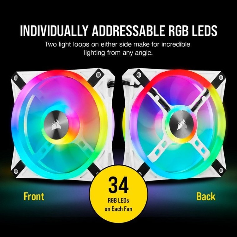 Corsair iCUE QL120 RGB PWM Single Pack Blanco 120mm