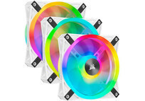 Corsair iCUE QL120 RGB PWM Triple Fan Kit Blanco con Lightning Node Core 120mm