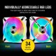 Corsair iCUE QL140 RGB PWM Dual Fan con Lighting Node Core Blanco 140mm