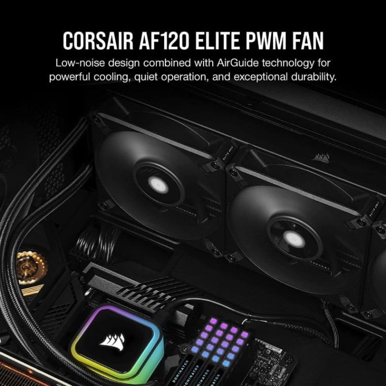 Corsair AF140 Elite 140 mm PWM Ventilador con Rodamiento Dinámico Líquido 140mm Negro