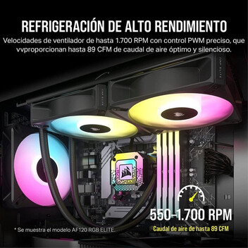 Corsair iCUE AF140 RGB ELITE Ventilador PWM de 140 mm Negro Corsair iCUE AF140 RGB ELITE Ventilador PWM de 140 mm Negro