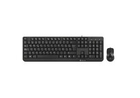 NGS Cocoa Kit Teclado Multimedia Qwerty Español + Ratón 1000 DPI USB Negro