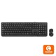 NGS Cocoa Kit Teclado Multimedia Qwerty Portugués + Ratón 1000 DPI USB Negro