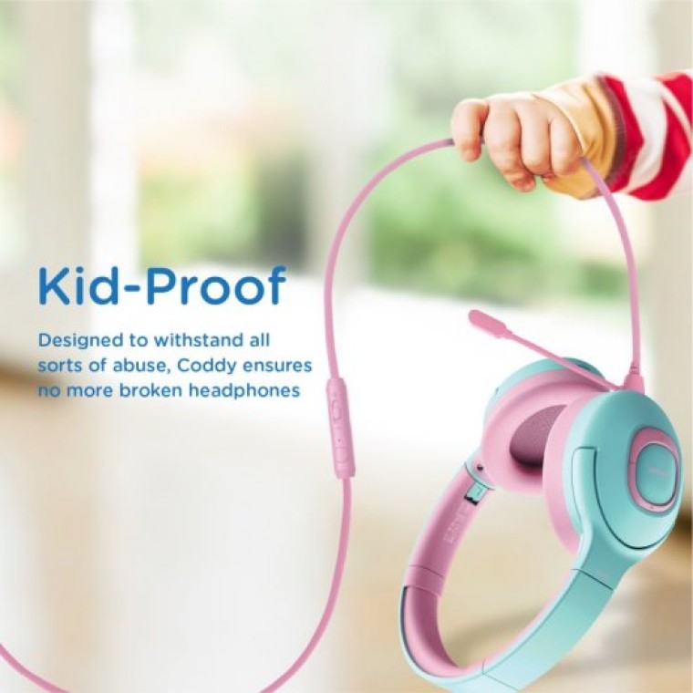 Promate Coddy Auriculares Inalámbricos Infantiles Volumen Limitado 93 Db Rosa