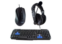 3Go Drile H2 Pack Teclado + Ratón + Auriculares Negros