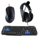 3Go Drile H2 Pack Teclado + Ratón + Auriculares Negros