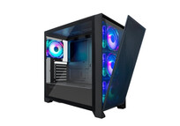 Torre PC Caja PC Gaming CoolBox GE2000 DualView frontal doble magnético, 4x ARGB, ATX, negro