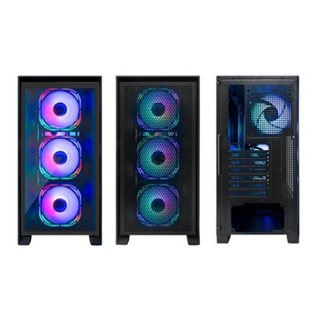 Torre PC Caja PC Gaming CoolBox GE2000 DualView frontal doble magnético, 4x ARGB, ATX, negro Torre PC Caja PC Gaming CoolBox GE2000 DualView frontal doble magnético, 4x ARGB, ATX, negro