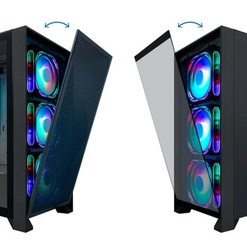 Torre PC Caja PC Gaming CoolBox GE2000 DualView frontal doble magnético, 4x ARGB, ATX, negro Torre PC Caja PC Gaming CoolBox GE2000 DualView frontal doble magnético, 4x ARGB, ATX, negro