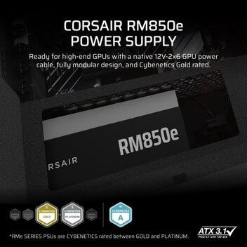 Fuente Alimentación Corsair RMe Series RM850e ATX 3.1 PCIe 5.1 850W Cybenetics 80 Plus Gold Modular