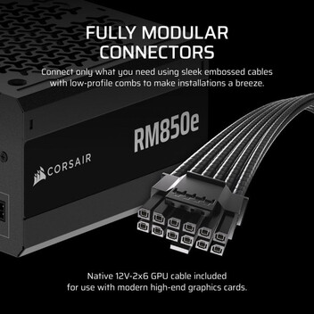 Fuente Alimentación Corsair RMe Series RM850e ATX 3.1 PCIe 5.1 850W Cybenetics 80 Plus Gold Modular