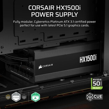 Fuente Alimentación Corsair HXi Series HX1500i ATX 3.1 PCIe 5.1 1500W 80 Plus Platinum Modular Fuente Alimentación Corsair HXi Series HX1500i ATX 3.1 PCIe 5.1 1500W 80 Plus Platinum Modular