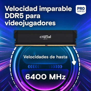 Memoria RAM Crucial Pro OC DDR5 6000MHz 32GB 2x16GB CL36 Intel XMP 3.0 y AMD EXPO Memoria RAM Crucial Pro OC DDR5 6000MHz 32GB 2x16GB CL36 Intel XMP 3.0 y AMD EXPO