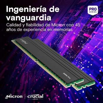 Memoria RAM Crucial Pro DDR4 3200MHz 64GB 2x32GB CL22 Intel XMP 2.0 Memoria RAM Crucial Pro DDR4 3200MHz 64GB 2x32GB CL22 Intel XMP 2.0
