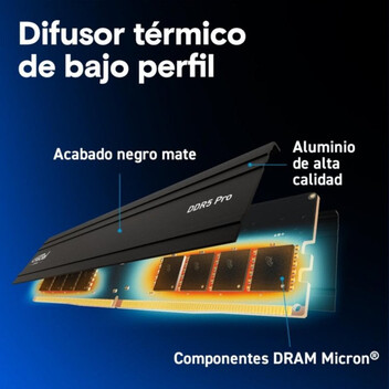 Memoria RAM Crucial Pro CP2K64G56C46U5 128GB 2x64GB DDR5 5600MHz CL46 Intel XMP AMD EXPO Memoria RAM Crucial Pro CP2K64G56C46U5 128GB 2x64GB DDR5 5600MHz CL46 Intel XMP AMD EXPO