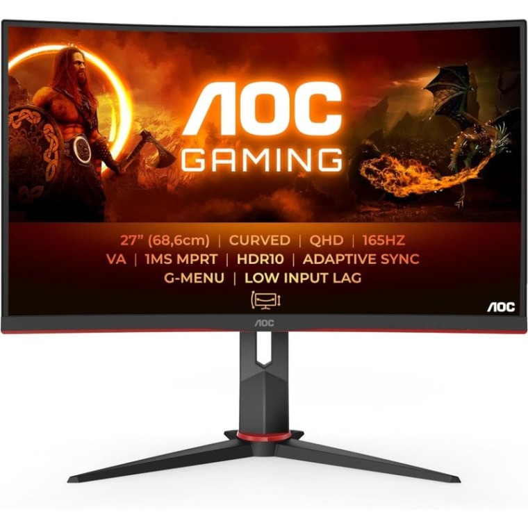 AOC CQ27G2S/BK 27" LED QHD 165Hz Curvo