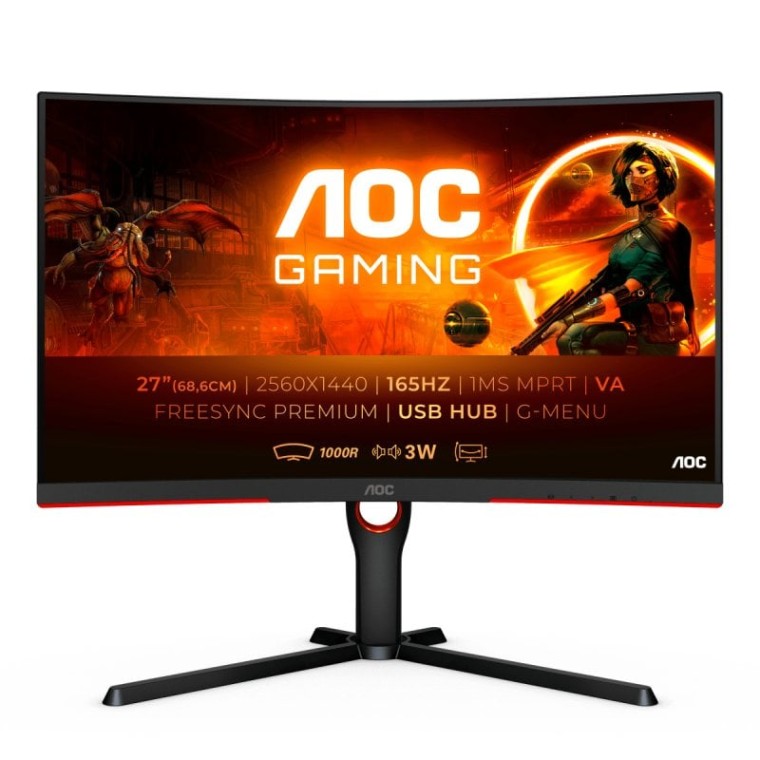 AOC CQ27G3SU/BK 27" LED QHD 165Hz FreeSync Premium Curva