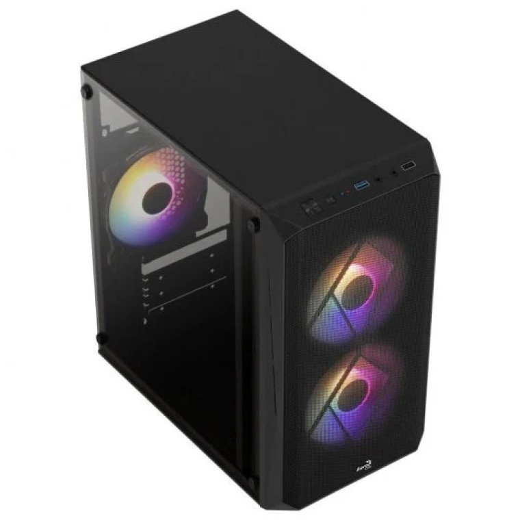 Aerocool CS107V2 FRGB USB 3.0 con Ventana Negra