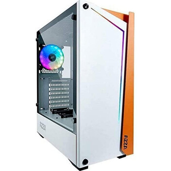Torre PC Azza Apollo 430 Cristal Templado USB 3.0 Blanca/Naranja