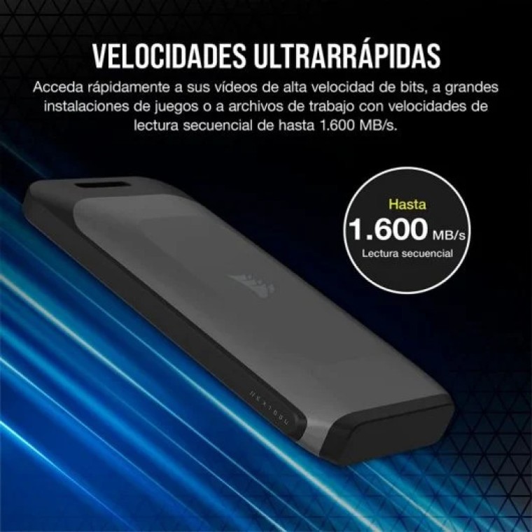 Corsair EX100U Disco Duro Externo Portátil SSD 2TB USB-C