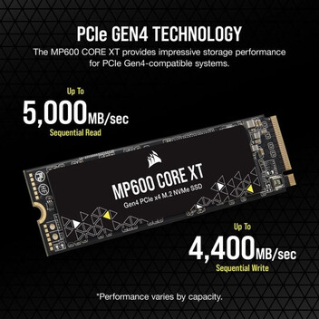 Disco Duro Corsair MP600 CORE XT 1TB Disco SSD 5800MB/s M.2 PCIe 4.0 Gen 4 QLC 3D NAND Disco Duro Corsair MP600 CORE XT 1TB Disco SSD 5800MB/s M.2 PCIe 4.0 Gen 4 QLC 3D NAND