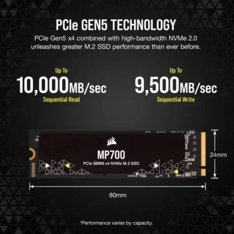 Corsair MP700 1TB SSD M.2 PCIe Gen5 x4 NVMe 2.0