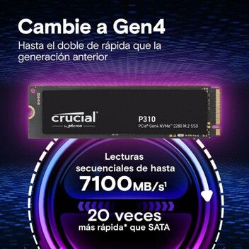 Disco Duro Crucial P310 1TB Disco SSD 2280 7100MB/S NVME M.2 PCIe Gen4 Disco Duro Crucial P310 1TB Disco SSD 2280 7100MB/S NVME M.2 PCIe Gen4