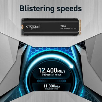 Crucial T700 1TB PCIe Gen5 NVMe M.2 SSD con Disipador Térmico Crucial T700 1TB PCIe Gen5 NVMe M.2 SSD con Disipador Térmico