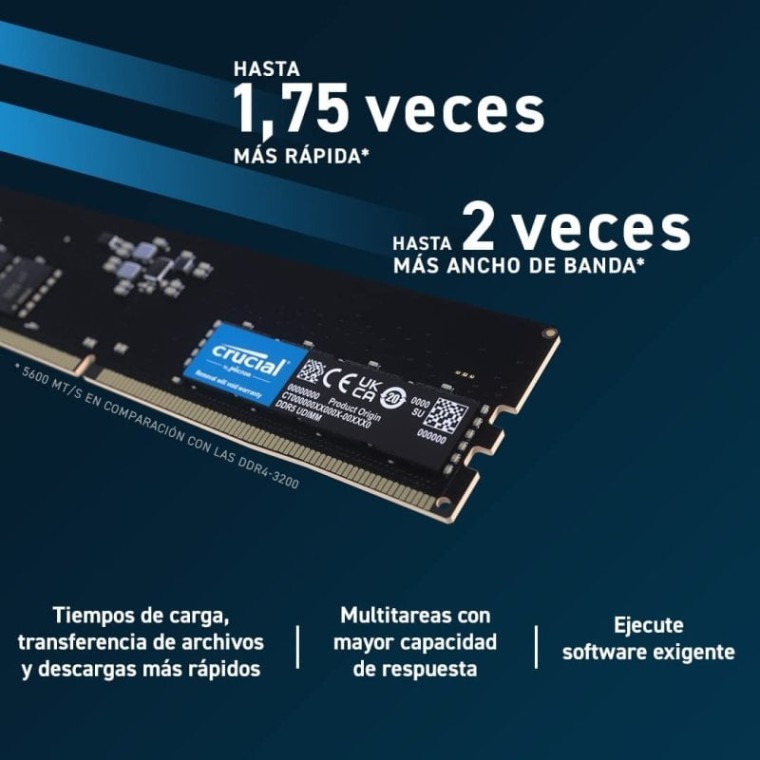 Crucial CT16G52C42U5 DDR5 5200MHz PC5-41600 16GB CL42